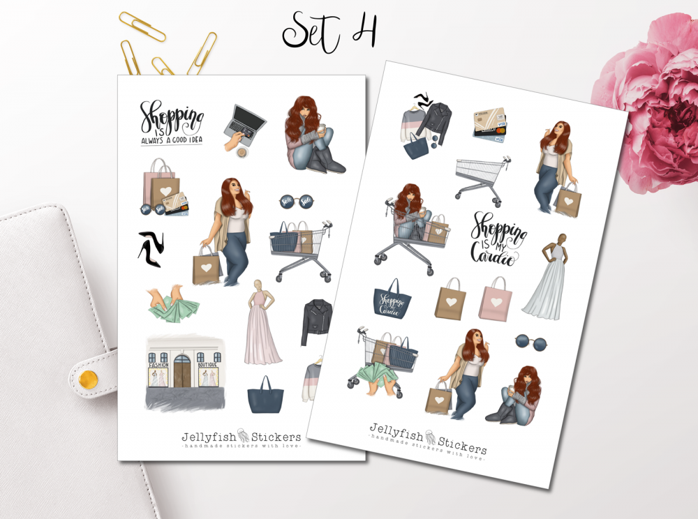 Girls Shopping Sticker Set